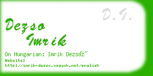 dezso imrik business card